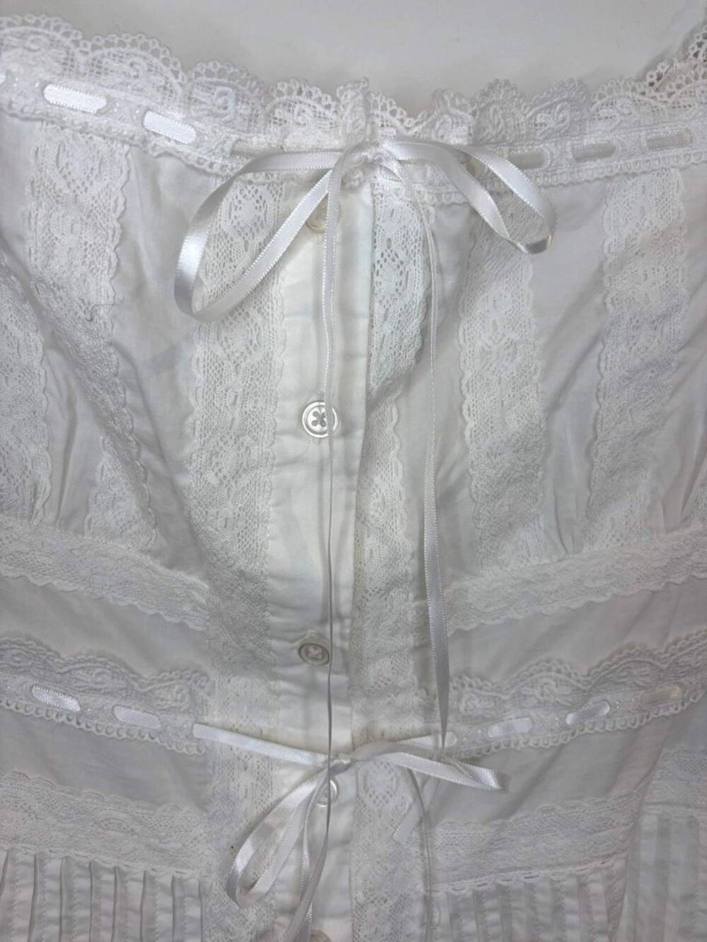 NWT Caroline Constas White Lace Cotton Midi Dress M Cottagecore Boho Milkmaid - Picture 6 of 16
